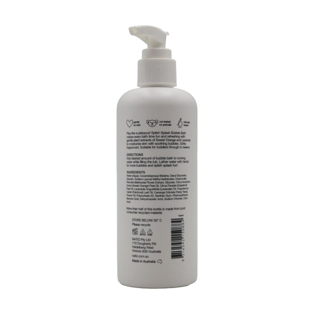 Natio 250mL Bubble Bath Kids Splish Splash Sweet Orange Grapefruit Lavender Patchouli — image 2