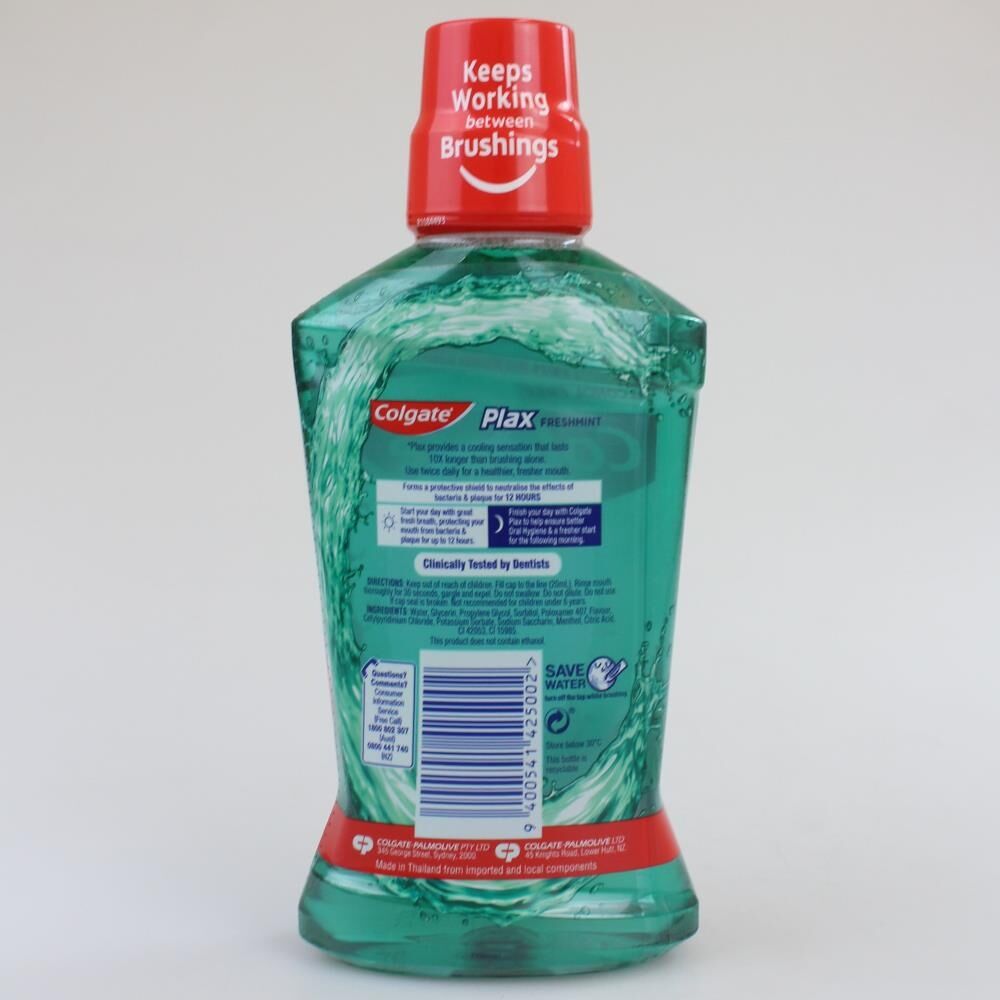 Colgate 500ml Plax Refreshing Freshmint Oral Dental Mouthwash Breath Freshener — image 2