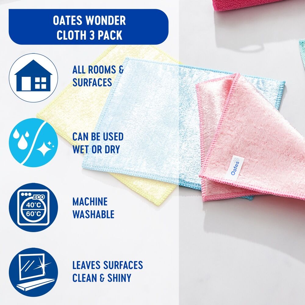 Oates 12x3pc Oates Wonder Cloth Natural Fibre Super Absorbent Multi-Purpose (12 Pack) — image 5