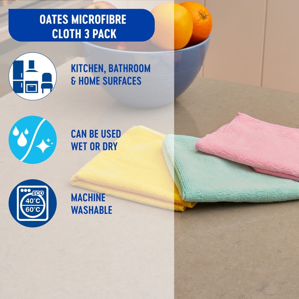 Oates 12x3pc Oates Microfibre Cloth Multi-Purpose Cleaning Cloths For Home Use (12 Pack) — image 5