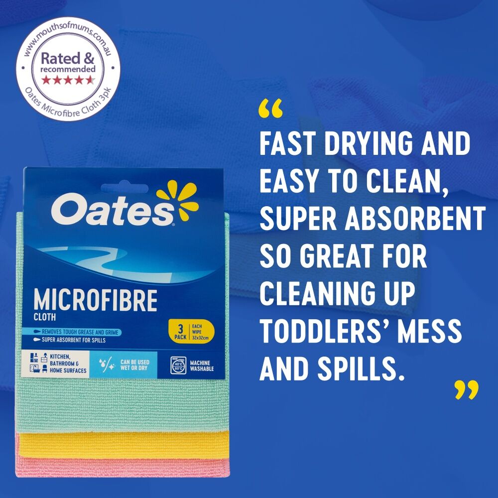 Oates 12x3pc Oates Microfibre Cloth Multi-Purpose Cleaning Cloths For Home Use (12 Pack) — image 4