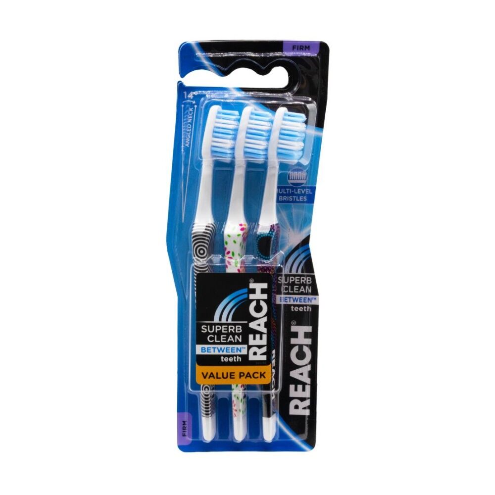 Reach Toothbrush Superb Clean Firm Value Pack Oral Multi-Level Bristles (3 Pieces)