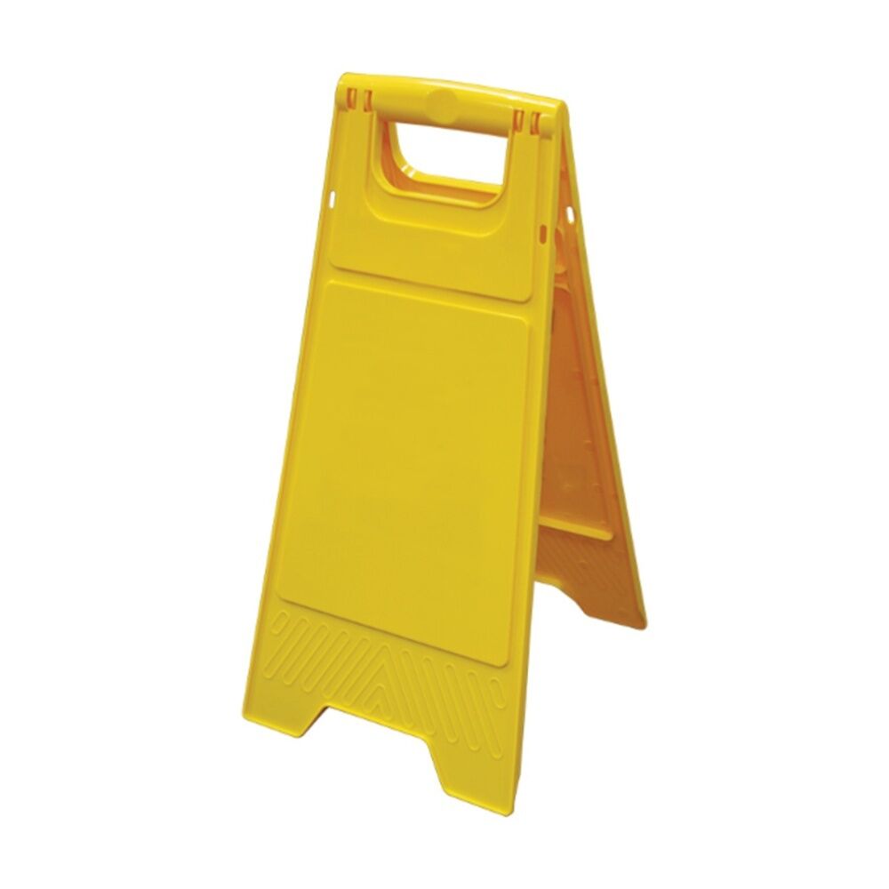 Edco Contractor Blank Sign Yellow - Lightweight Folding Design - High Visibility - 610Mm Height 290Mm Base Width