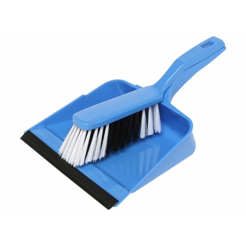 Edco Blue 220x110mm Flagged Fill Dustpan & Brush Set Commercial/Domestic