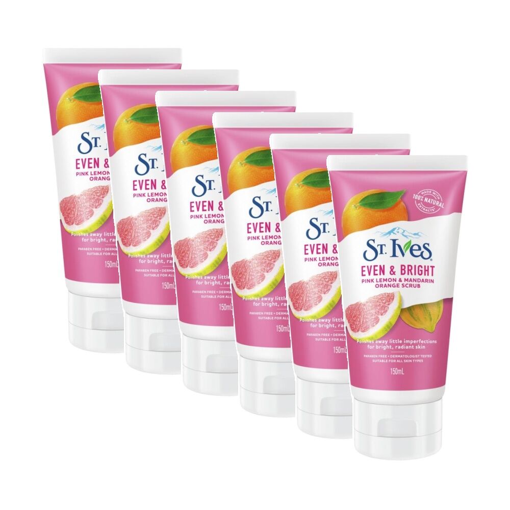 ST Ives Scrub Even And Bright Pink Lemon Mandarin Orange 150mL (6 Pack)