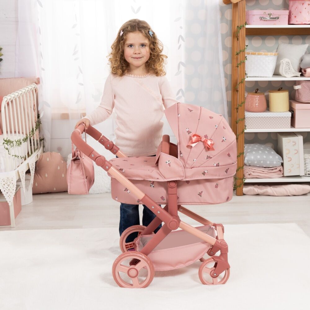 Bayer Xeo Doll's Pram - Suitable For Dolls Up To 52cm - Adjustable Handle 58-71cm - Convertible Carrycot And Jogger Pushchair - Foldable For — image 2