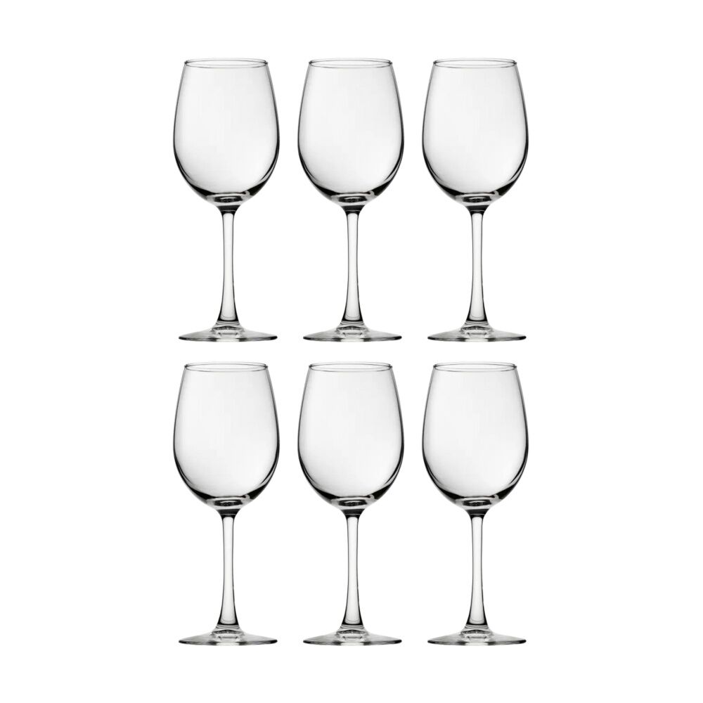Crown Glassware Vino Wine Elegant Stemmed Glass Drinkware 370ml (6 Pack)