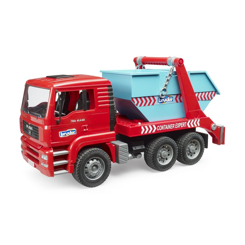 Bruder MAN TGA Skip Container Truck Extendible Supports Kids Toy 3y+ Red Blue Bruder
