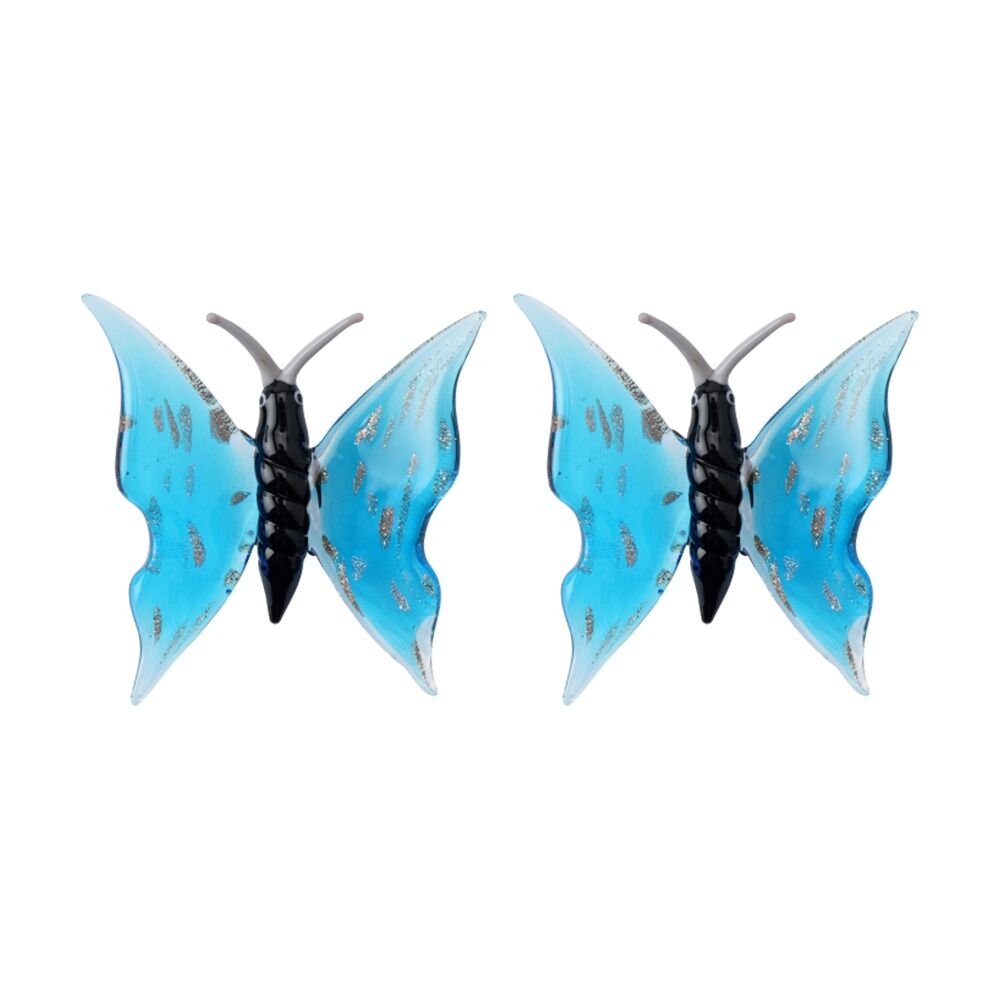 Gibson Gifts Artisan Glass Butterfly Home Decoration Sculptures/Figurines (2 Pack)