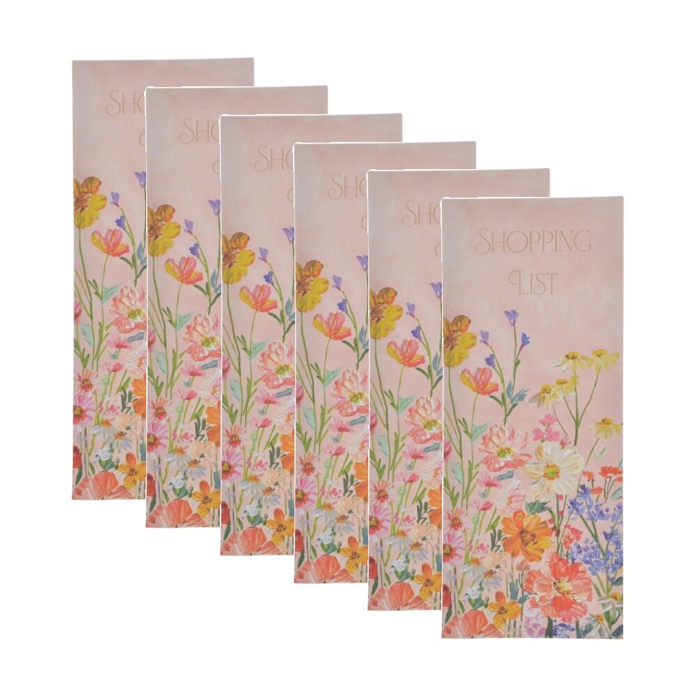 Gibson Gifts Saffron Shopping List Stationery Personal Organiser (6 Pack)