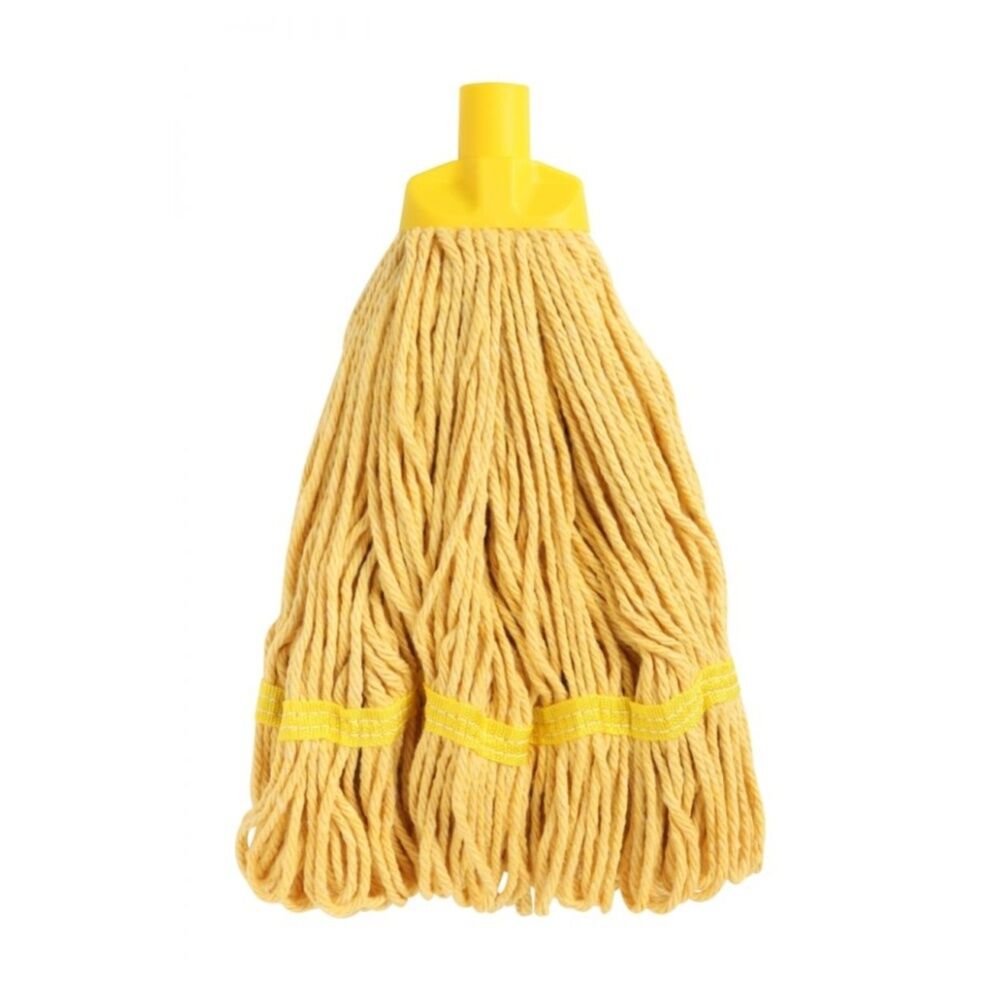 Edco Enduro Heavy Duty Loop Ends Durable Yarn Round Mop Yellow 350g (2 Pack) — image 2