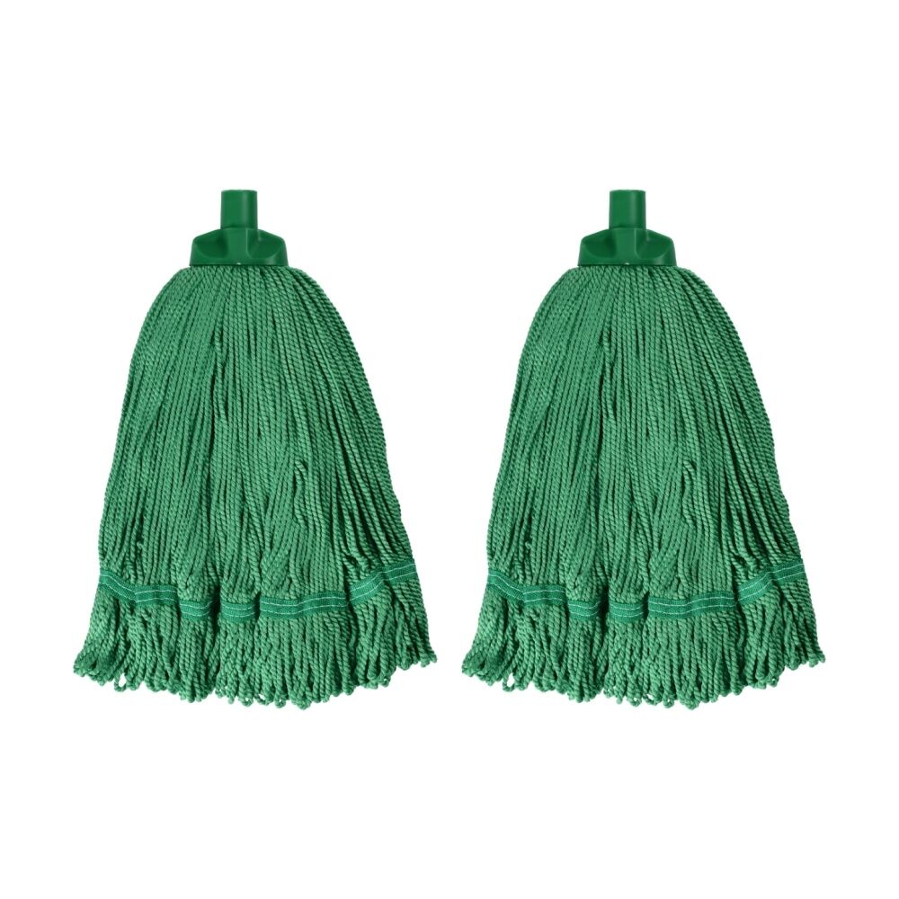 Edco Heavy Duty Enduro 100 Percent Microfibre Mop Head Green 350g (2 Pack)