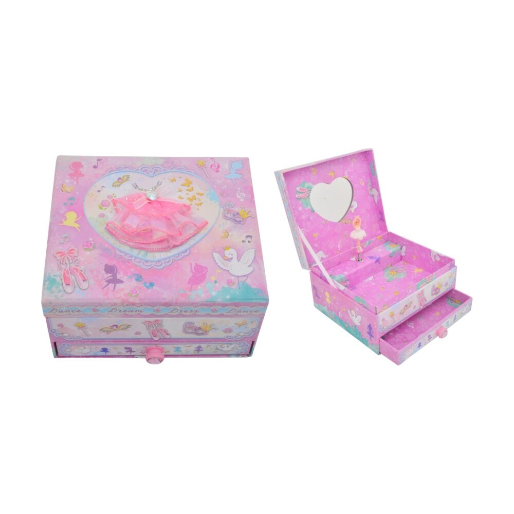 Gibson Gifts Musical Jewellery Box With Drawer Pink Ballet Themed Storage — image 2