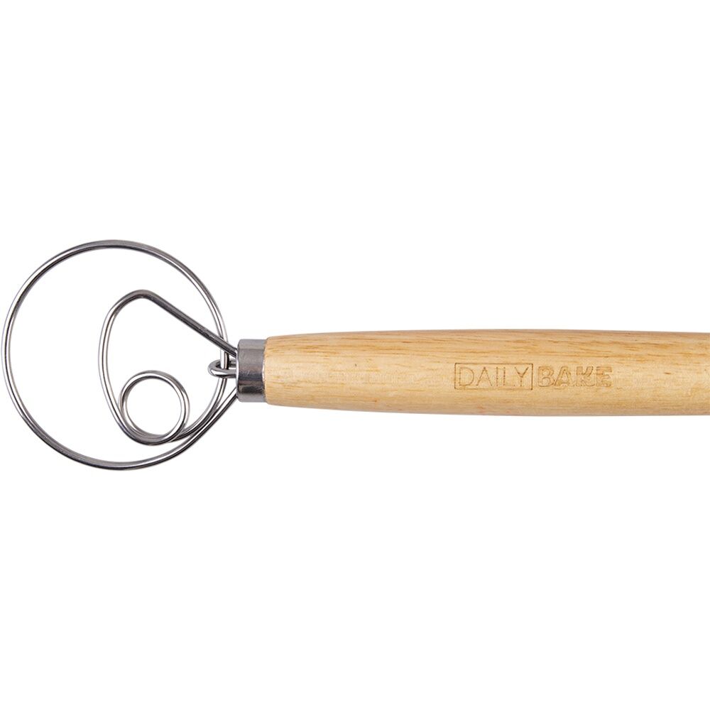 Daily Bake Danish Dough Whisk Stainless Steel Head w/ Wooden Handle (2 Pack) — image 6