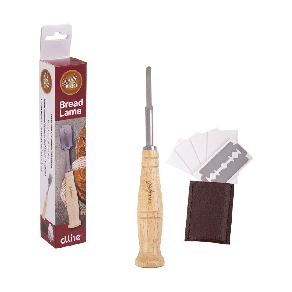 Daily Bake Bread Lame Curved Stainless Steel Blades w/ Beechwood Handle — image 2