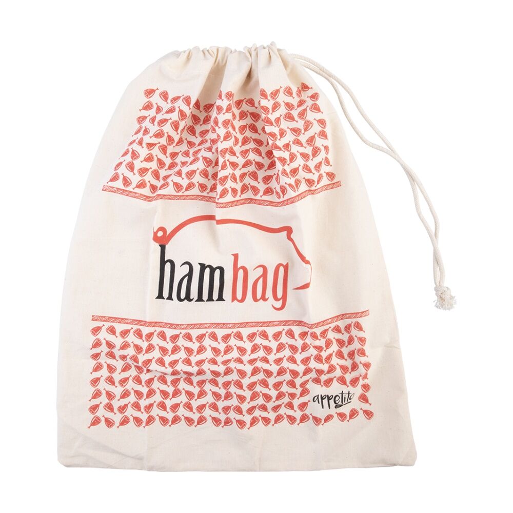 Appetito Reusable Breathable Drawstring Closure Ham Bag 100% Cotton (2 Pack) — image 4