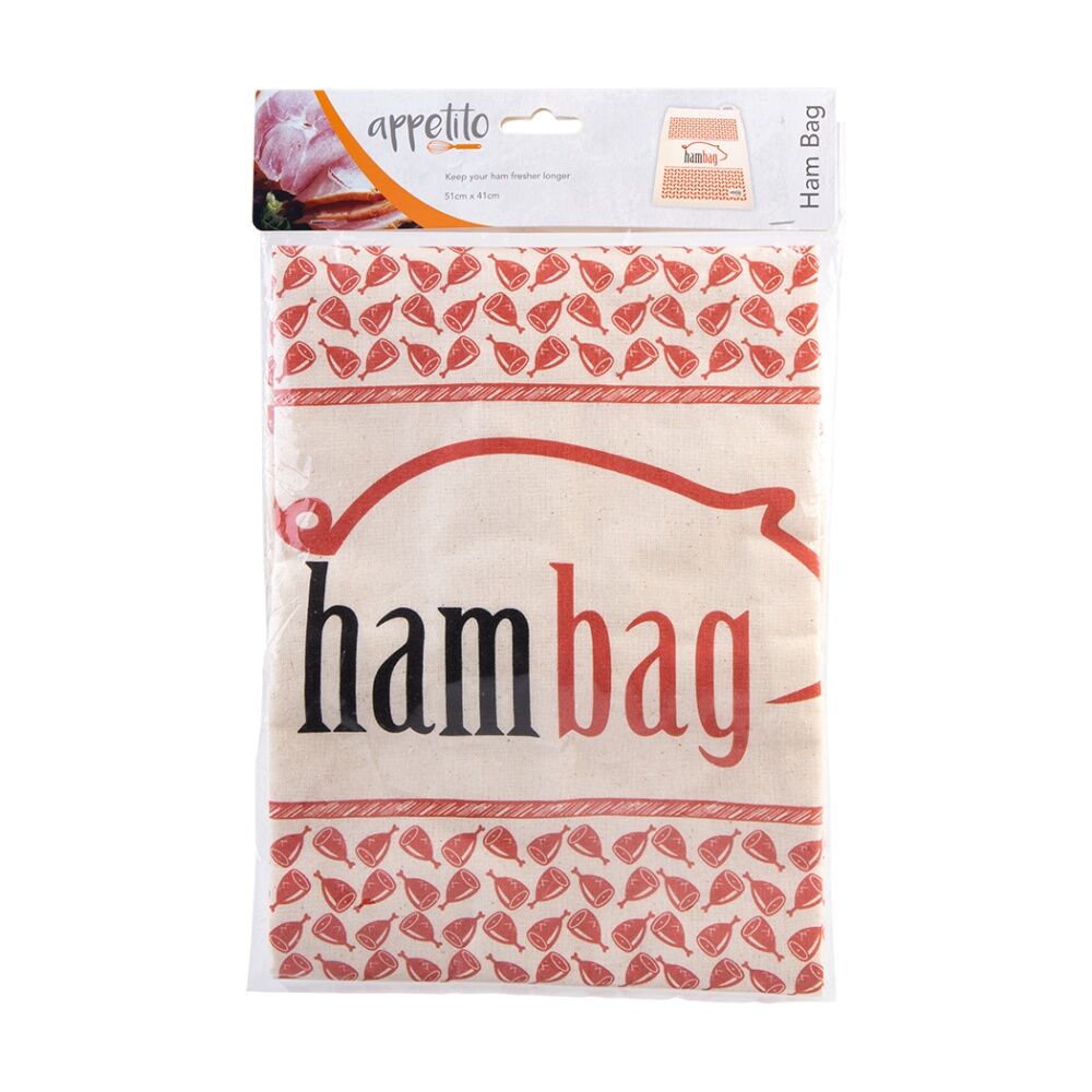 Appetito Reusable Breathable Drawstring Closure Ham Bag 100% Cotton (4 Pack) — image 2