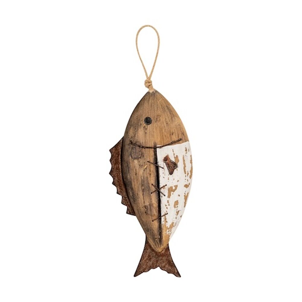 A.Fresco Timber Fish Indoor/Outdoor Coastal Home Decor Hanging Ornament 30x12x4cm (2 Pack) — image 2