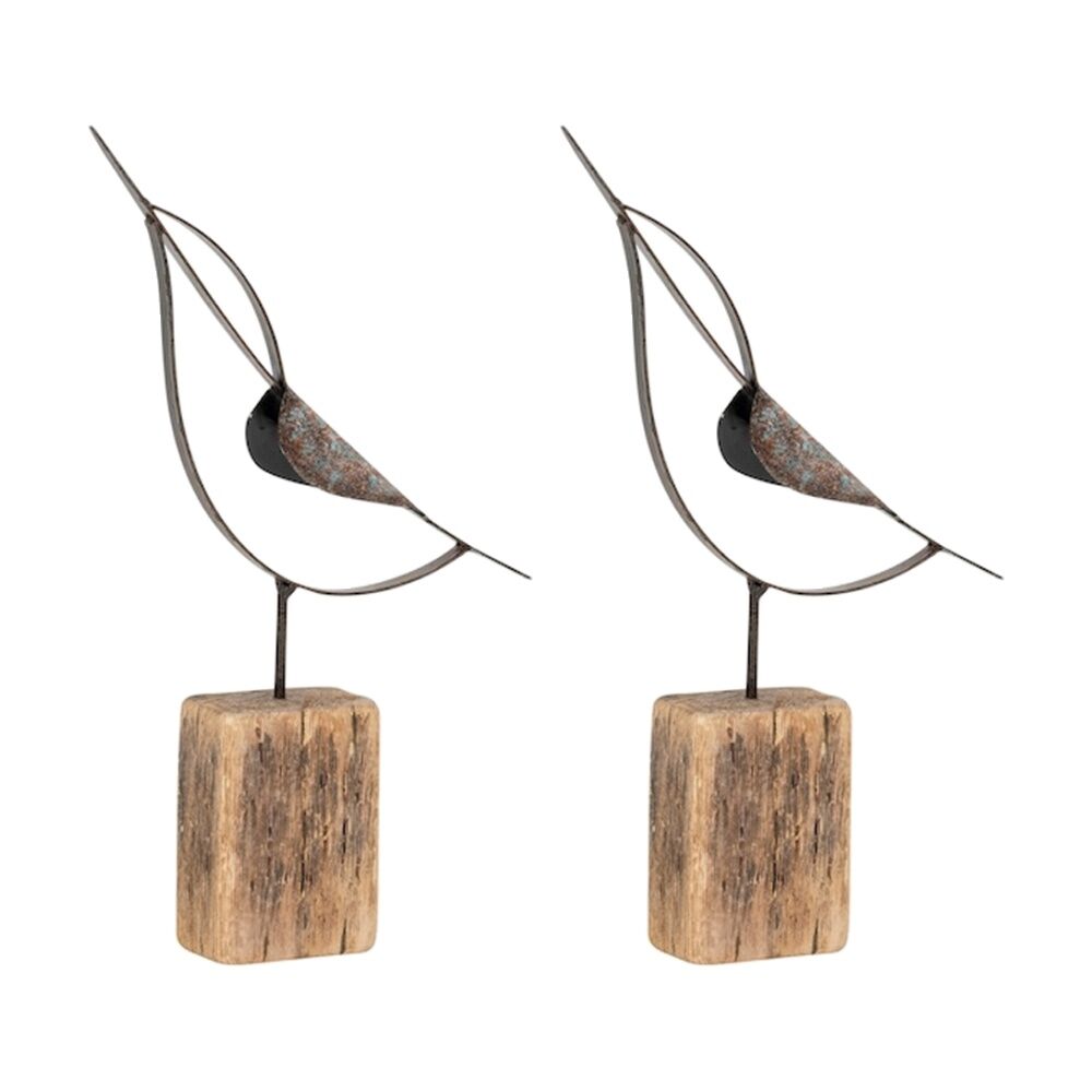 A.Fresco Large Timber Kingfisher Indoor/Outdoor Home Decor Ornament 49x20x6.5cm (2 Pack)