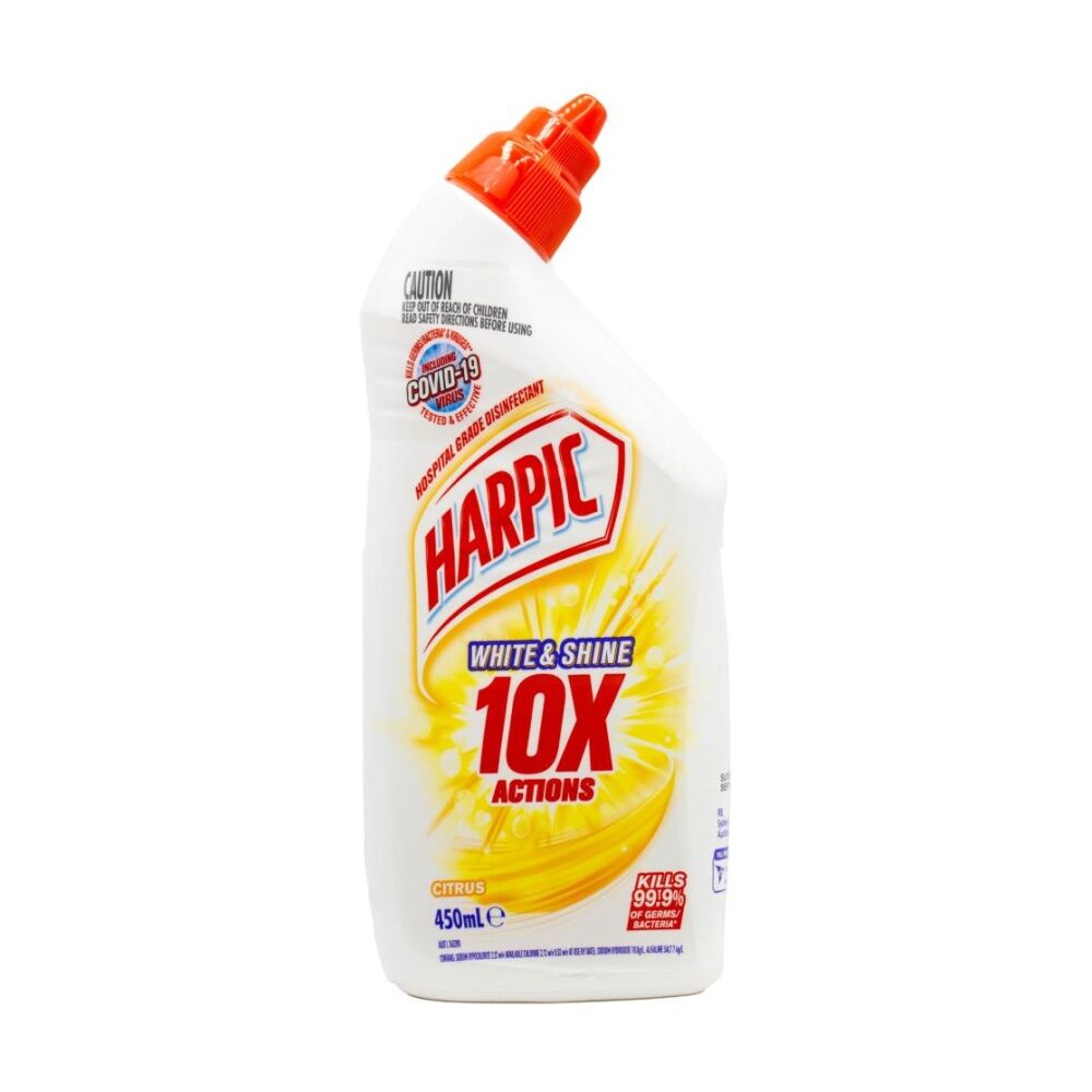 Harpic White Shine Bleach Toilet Cleaner 450ml Gel Citrus (16 Pack) — image 2