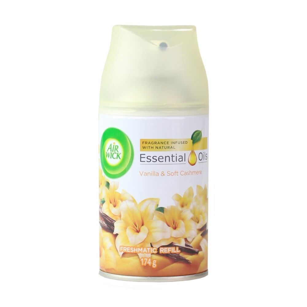 Air Wick 174g Freshmatic Spray Refill Essential Oils Vanilla & Soft Cashmere
