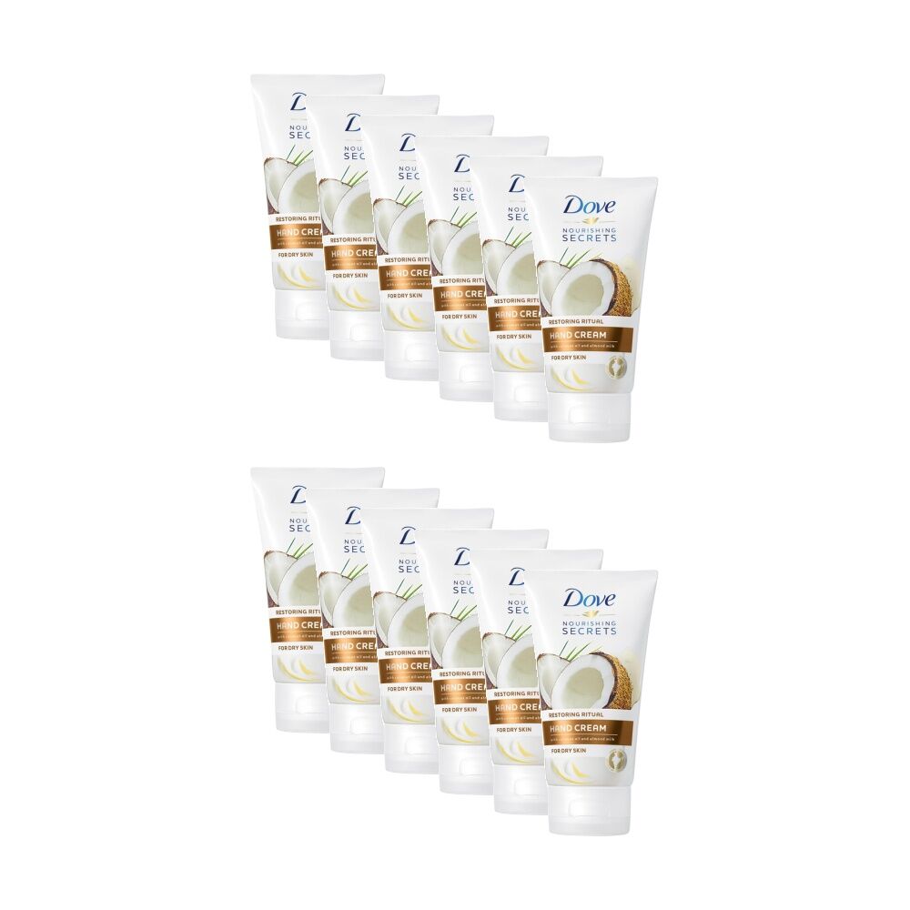 Dove Body Love Restoring Care Hand Cream Coconut Oil Almond Milk Dry 75mL (12 Pack)