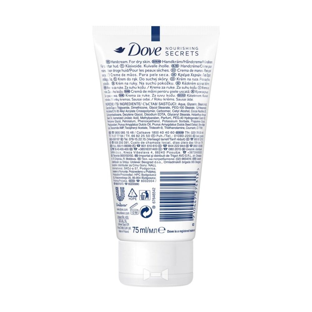 Dove Body Love Restoring Care Hand Cream Coconut Oil Almond Milk Dry 75mL (6 Pack) — image 3