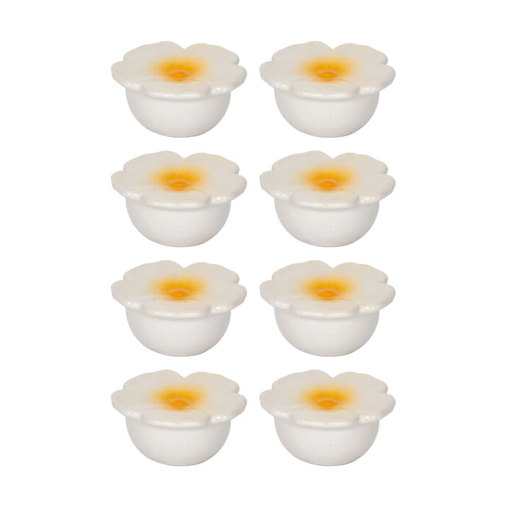 A.Fresco Frangipani Ceramic Decorative Floating Water Feature Pond Ornament (8 Pack)