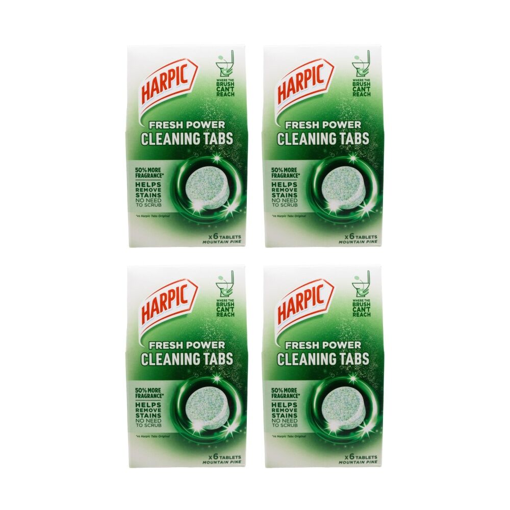 Harpic 6pc Harpic Antibacterial Fresh Power Toilet Cleaning Tabs Mountain Pine (4 Pack)