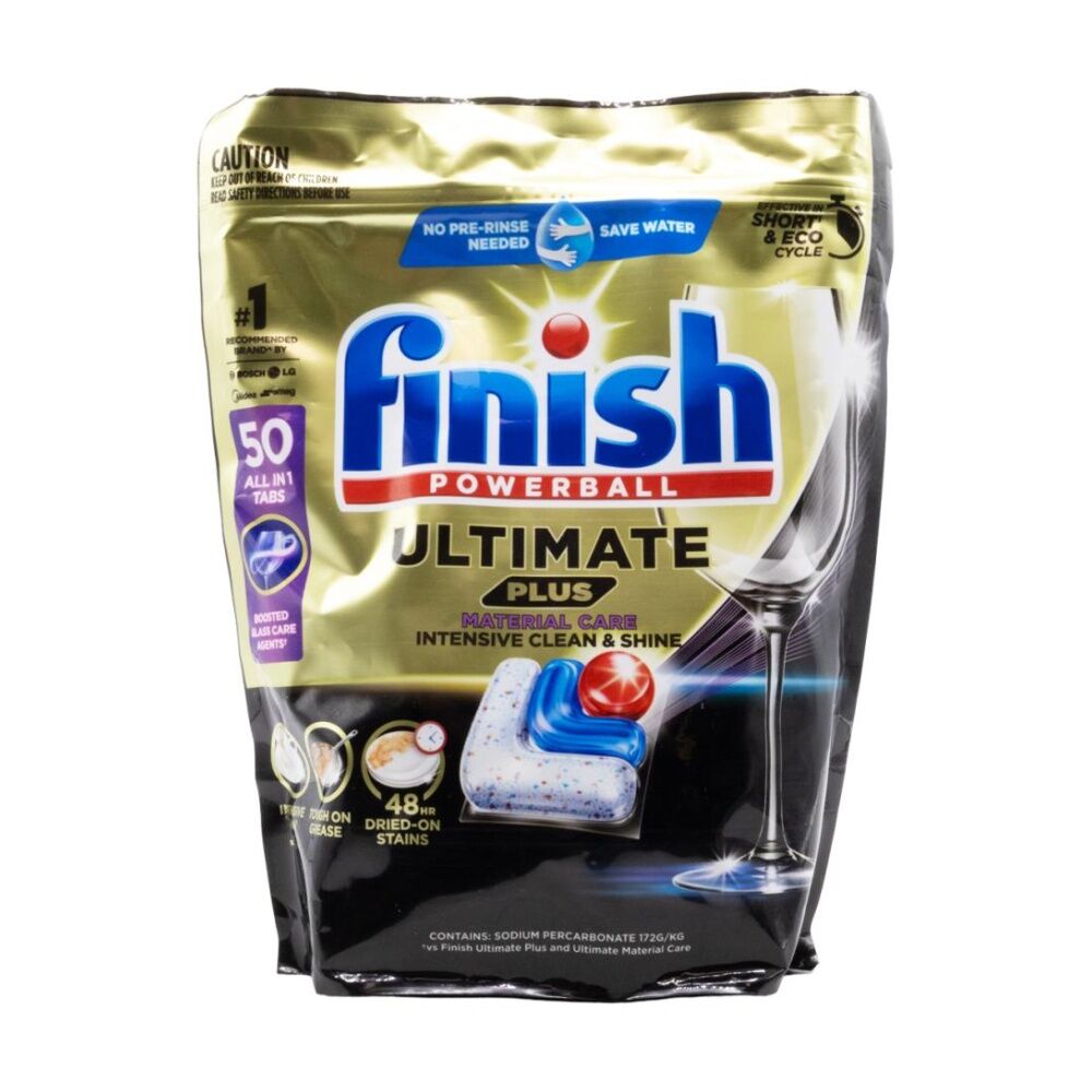 Finish Dishwasher Tabs All In 1 Ultimate Plus Boosted Glass Care (50 Pieces)