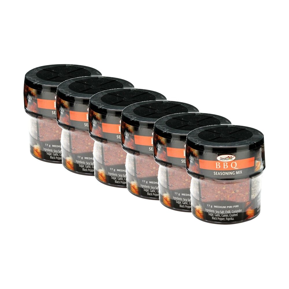 Medallion 4-In-1 BBQ Seasoning Mix w/ Piri-Piri Lemon Pepper & BBQ-Texas 68g (6 Pack)