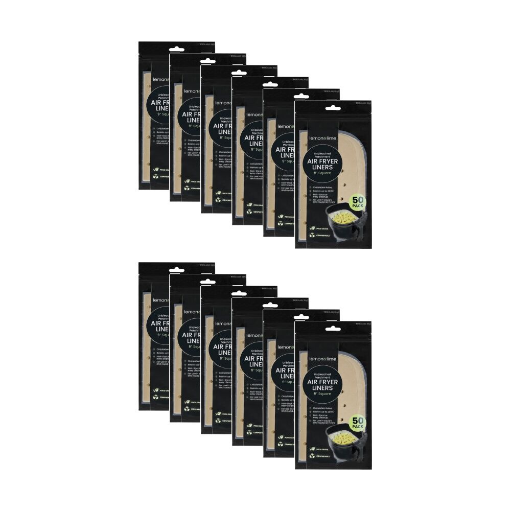 Lemon and Lime 12PK 50PC Air Fryer Liners Non-Stick Circulation Holes