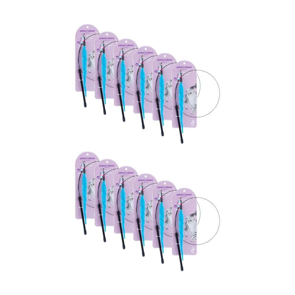 Paws and Claws Springy Plush Dangler Flexible Rod Interactive Cat Toy Asstd (12 Pack)