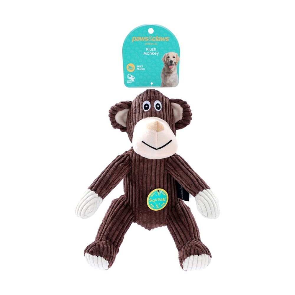 Paws and Claws Assorted Puppy Plush Jungle Pet Dog Chew/Cuddle Squeaker Toy