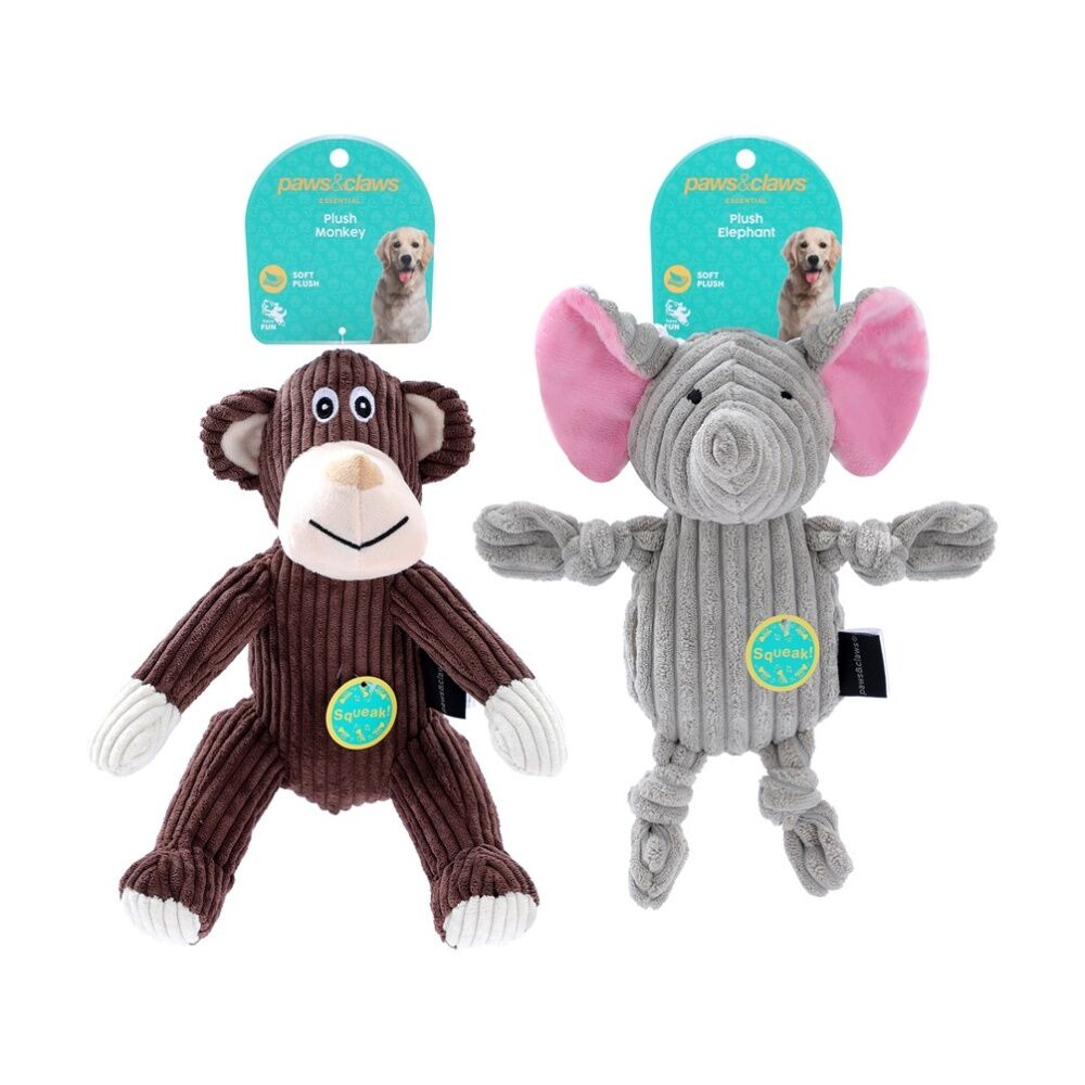 Paws and Claws Assorted Puppy Plush Jungle Pet Dog Chew/Cuddle Squeaker Toy — image 2