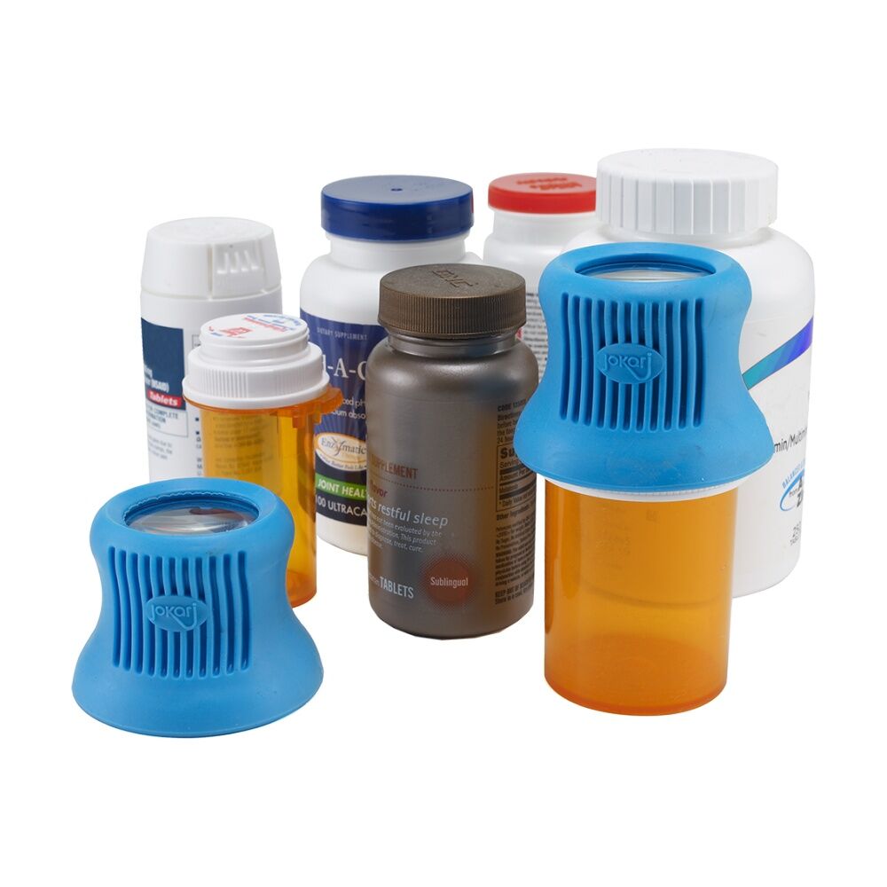 Jokari Ergonomic Easy Grip Medicine Bottle Opener w/ 4x Magnifier Blue Jokari — image 5