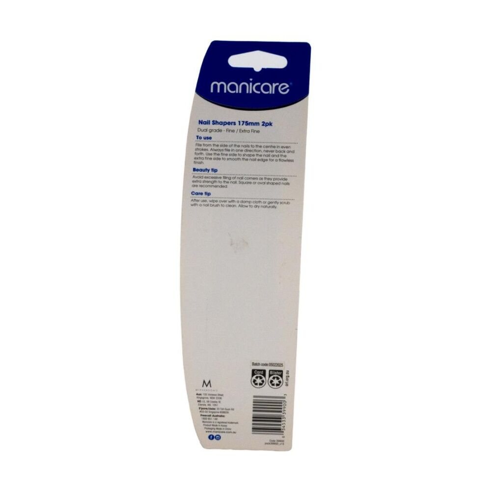 Manicare 2pc Manicare Nail Shapers Fine Extra Professional Quality Product 175mm (24 Pack) — image 3