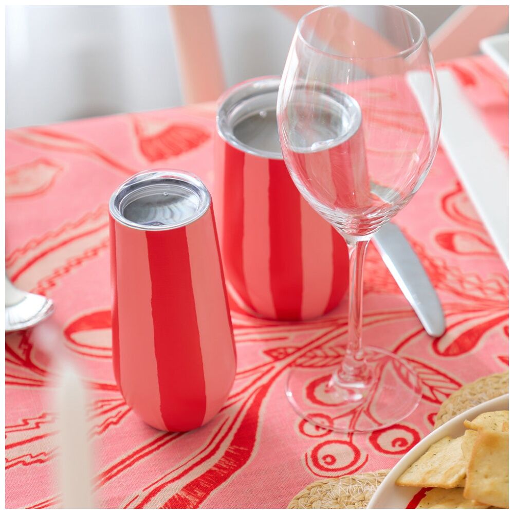 Annabel Trends 175ml Sparkling Flute Double Walled Red & Pink Stripe Tumbler — image 4