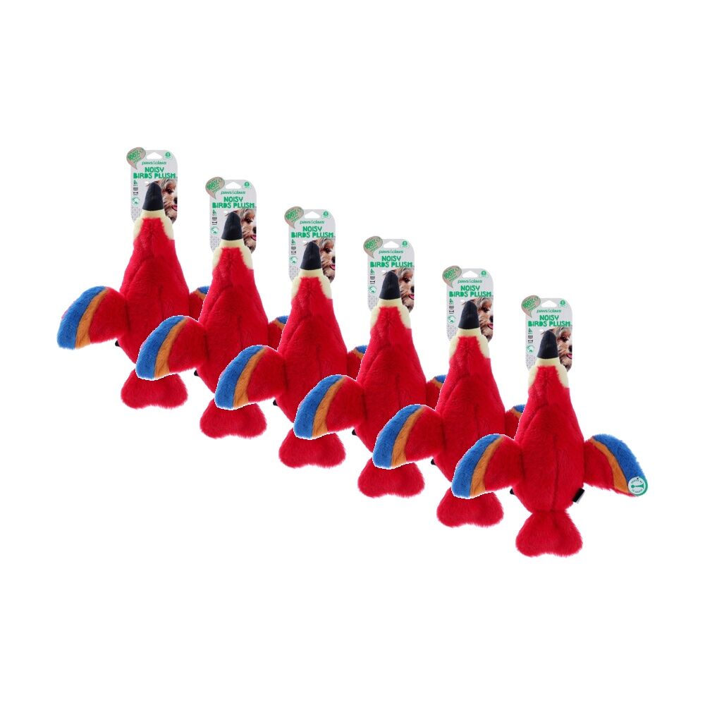 Paws and Claws Plush Honking Birds Pet Dog Chew/Cuddle Squeaker Toy Assorted (6 Pack)