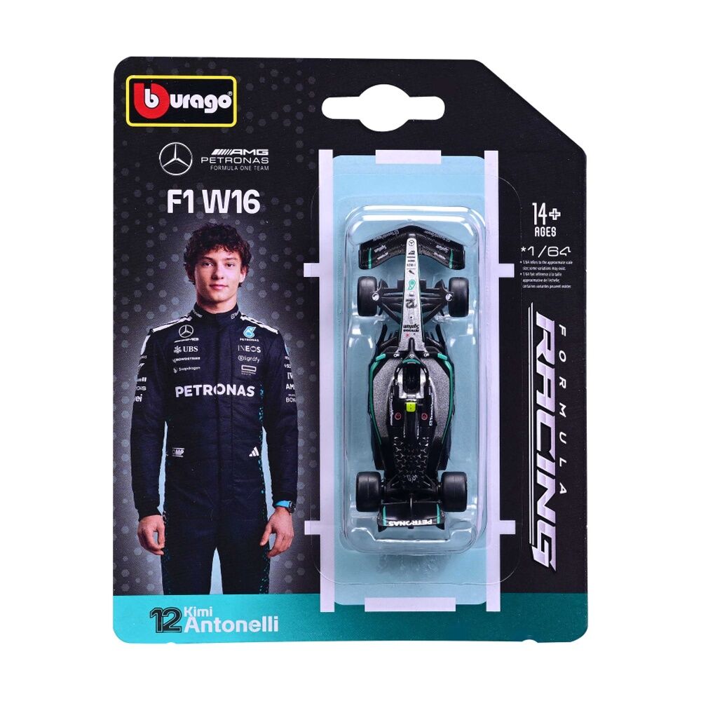 Bburago 1:64 2025 Mercedes-AMG F1 W16 #12 Andrea Kimi Antonelli - Detailed Die-Cast Model Car — image 2