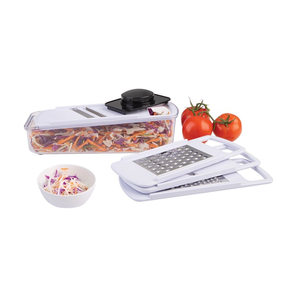 Appetito Multi Slicer & Grater Kitchen Tool Set w/ Safety Holder White (6 Pieces) — image 2