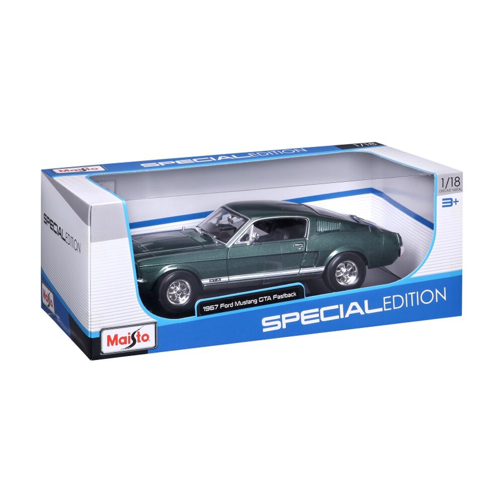 Maisto 1:18 1967 Ford Mustang Fastback Green Diecast Model Car Collectible Green — image 6