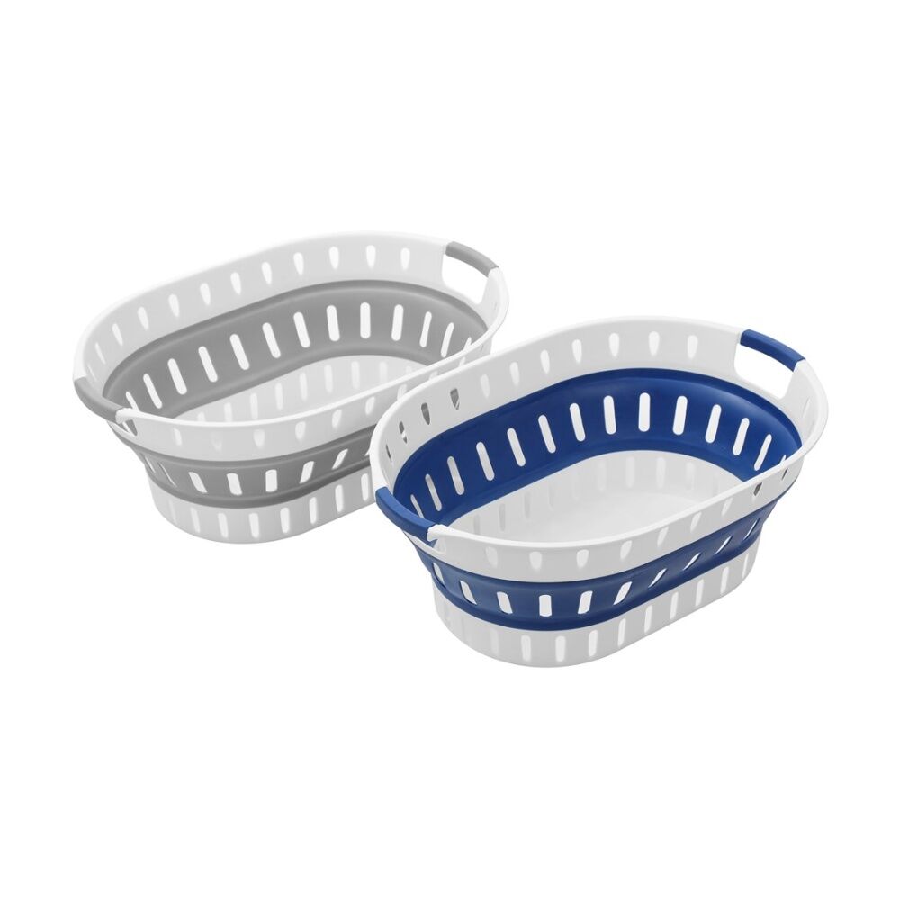 Boxsweden Collapsible Oval Laundry/Clothing Carry Basket 36L Assorted (4 Pack) — image 4
