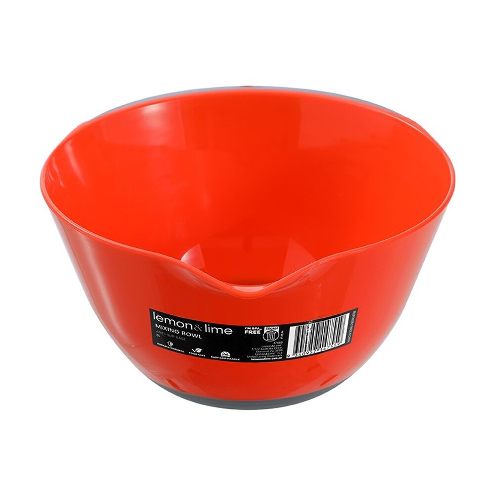 Lemon and Lime Anti Slip Kitchen Cooking Food Mixing Bowl 3L Assorted (6 Pack) — image 7