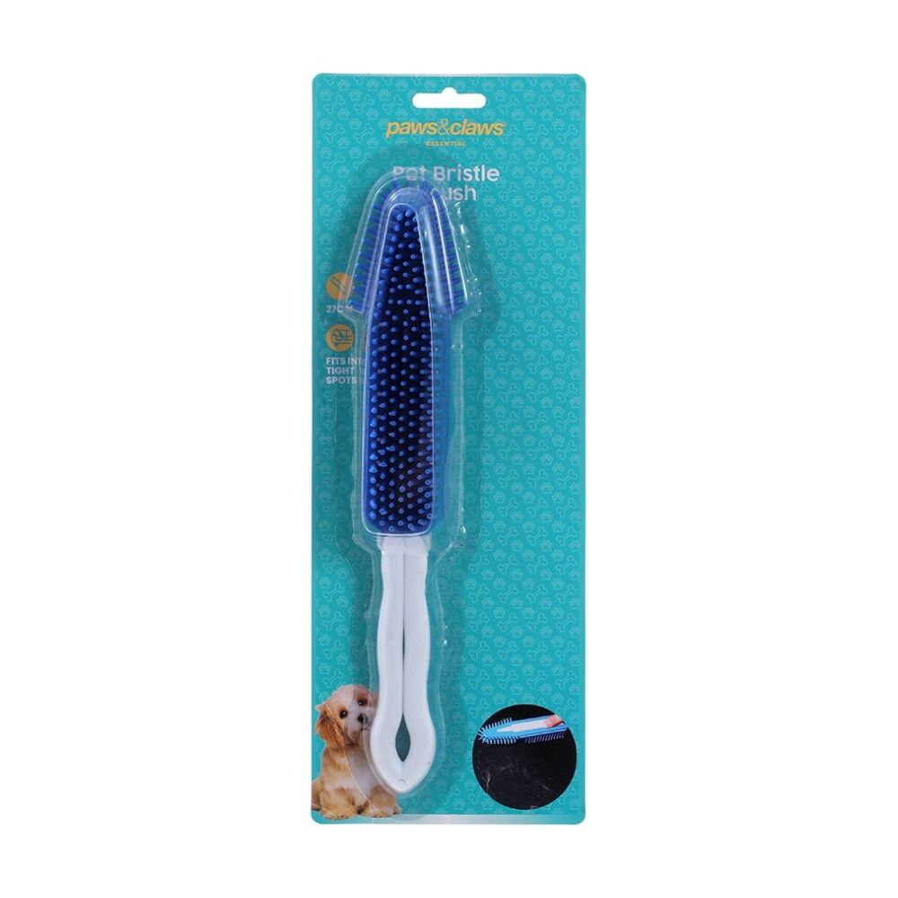 Paws and Claws 27cm Blue/White Pet Dog/Cat Bristle Brush w/ Ergonomic Handle — image 5