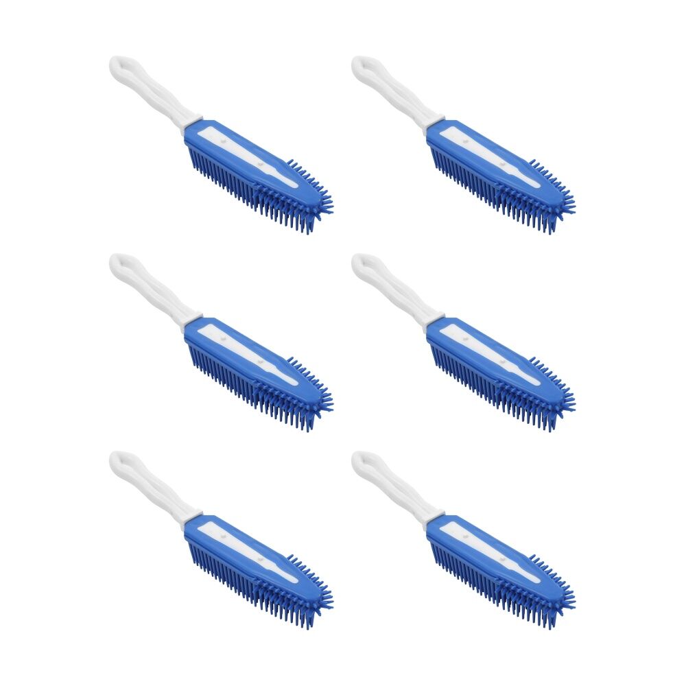 Paws and Claws Pet Dog/Cat Bristle Brush w/ Ergonomic Handle Blue/White 27cm (6 Pack)