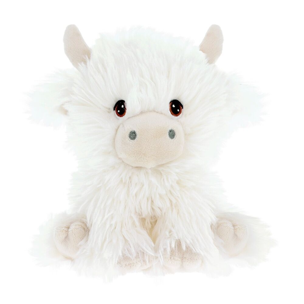 Keeleco Shaggy Cow Cream Plush Toy Soft White Beige Stuffed Animal