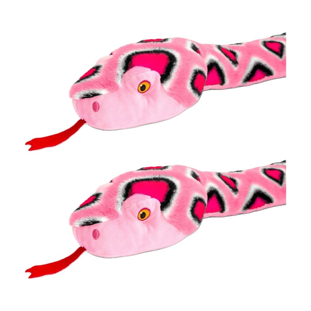 Keeleco 100% Recycled Material Weighted 1m Pink Animal Plush Toy Snake (2 Pack)