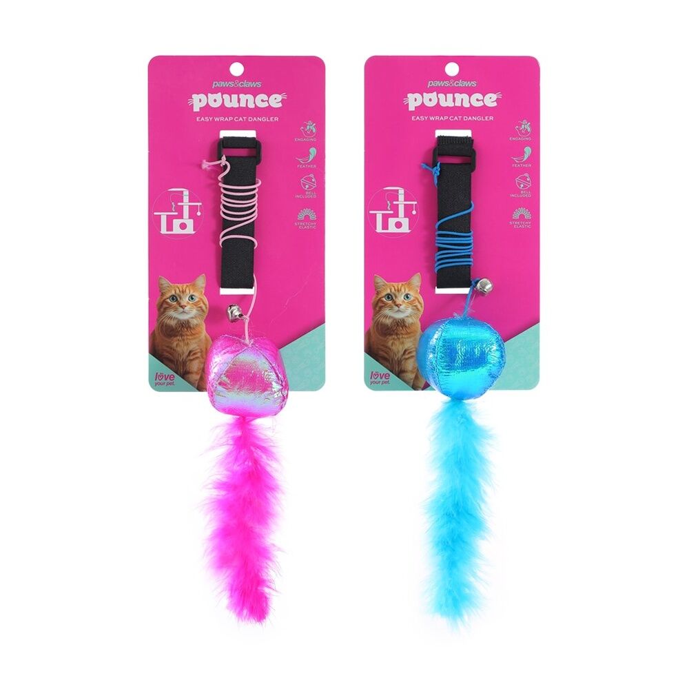 Paws and Claws Assorted Easy Wrap Cat Dangler Pouncing/Chase Toy 120x3cm — image 2