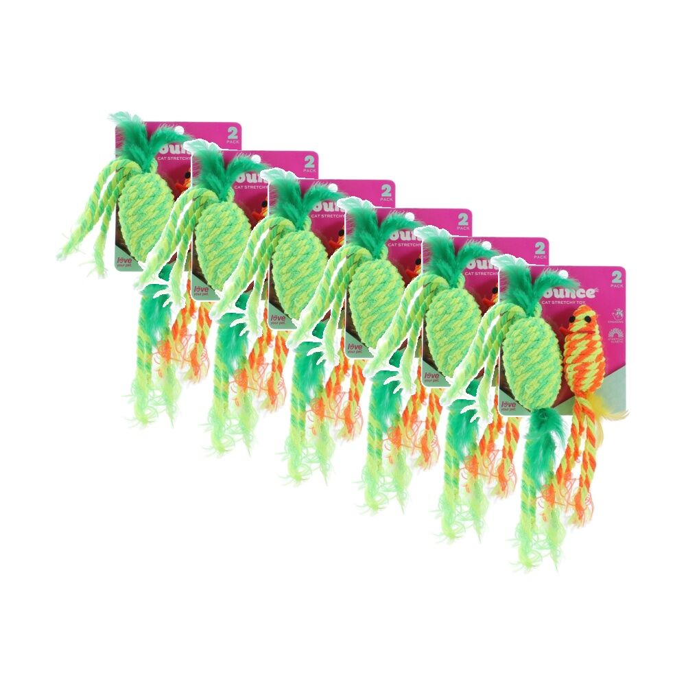 Paws and Claws 6pk 2pc Stretchy Interactive Cat Pounce Batting Play Toy